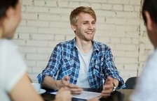 man in job interview