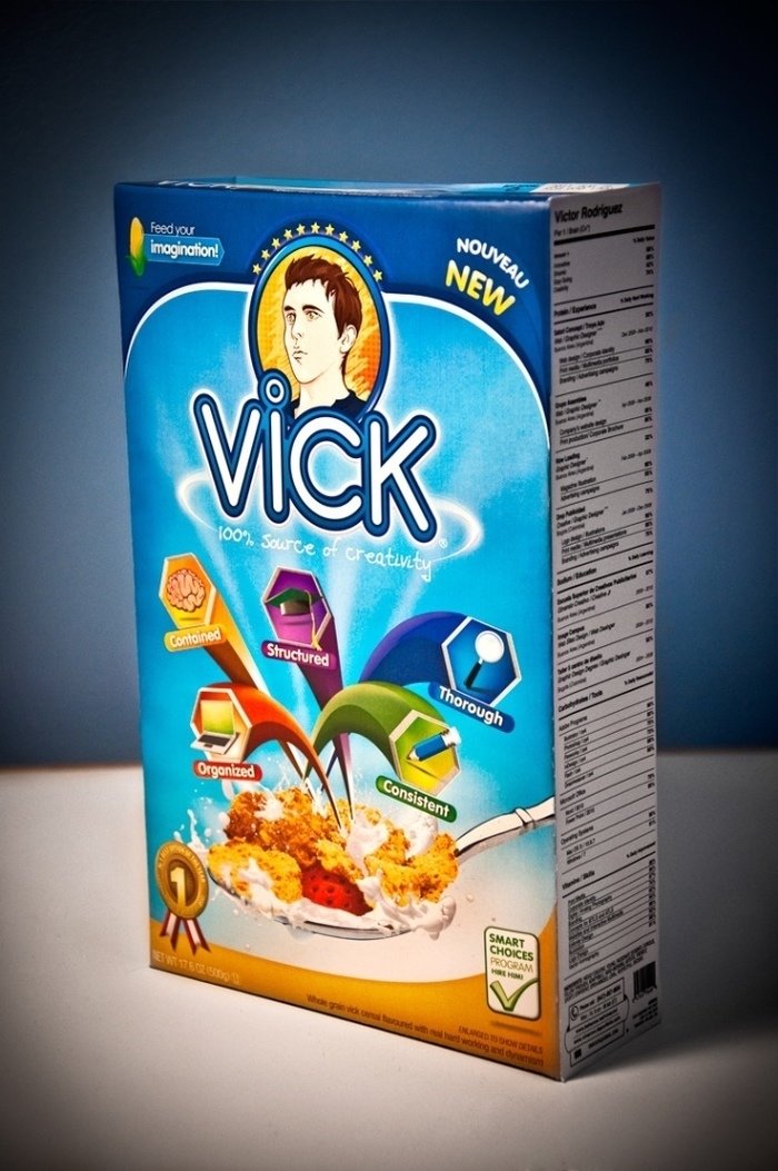 Cereal box résumé idea
