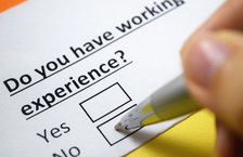 Close-up of a hand ticking off a checkbox signalling no work experience