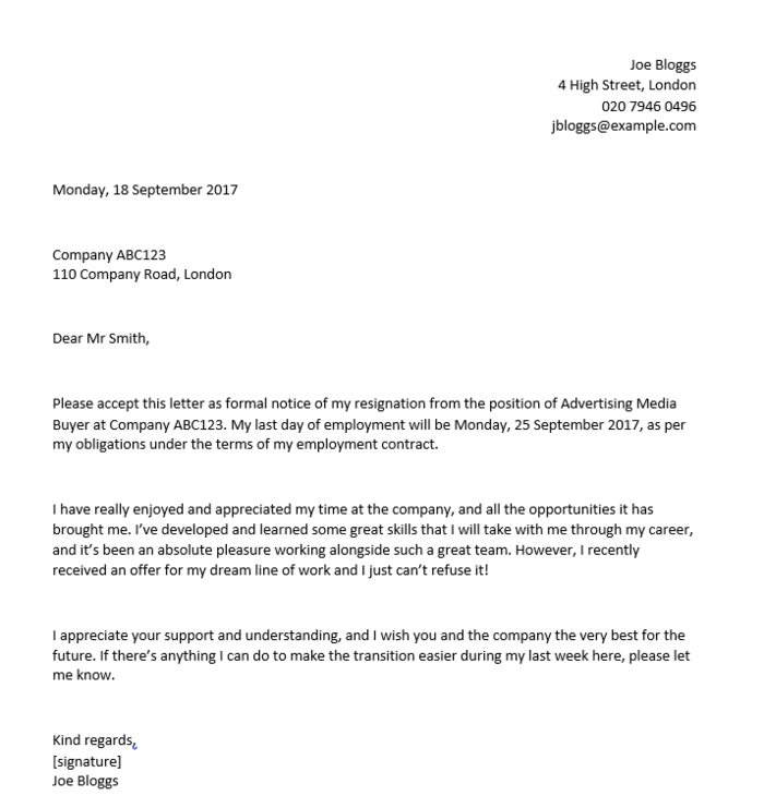 Resignation Letter From Job from cdn3.careeraddict.com
