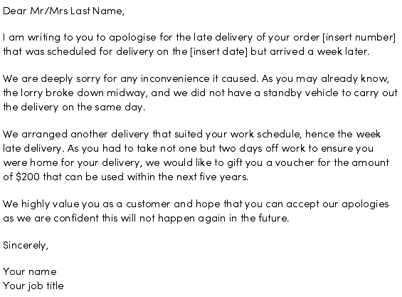 Sample apology letter to client