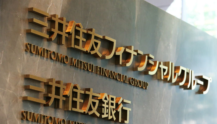 Sumitomo Mitsui Financial Group name displayed on sign