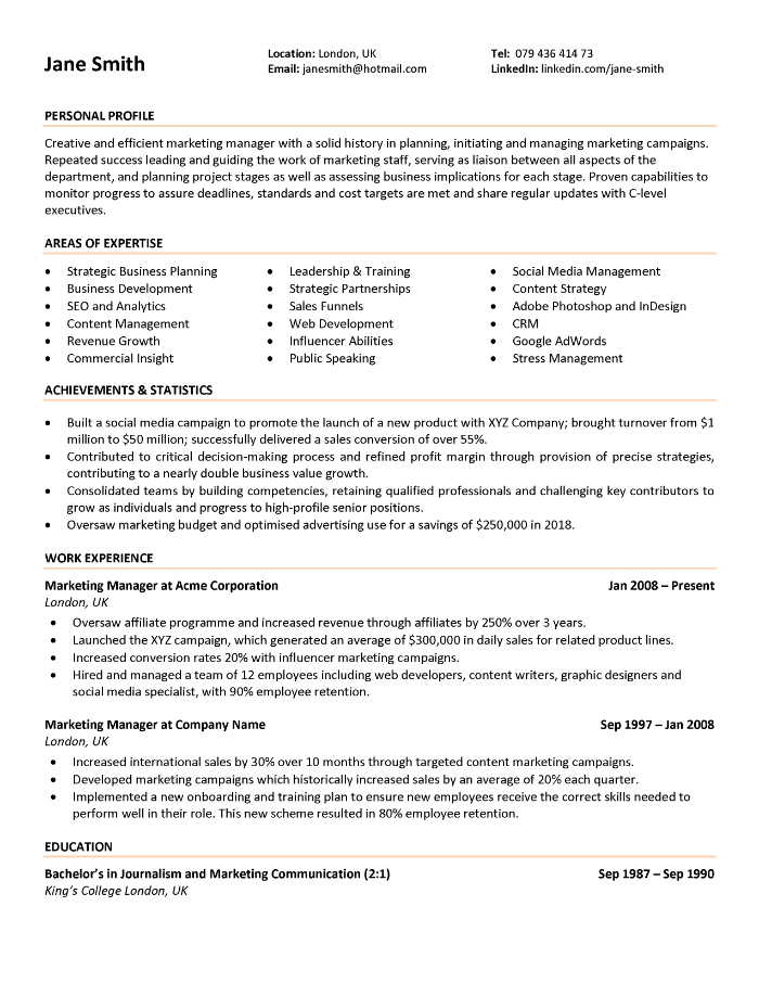 combination resume writing format