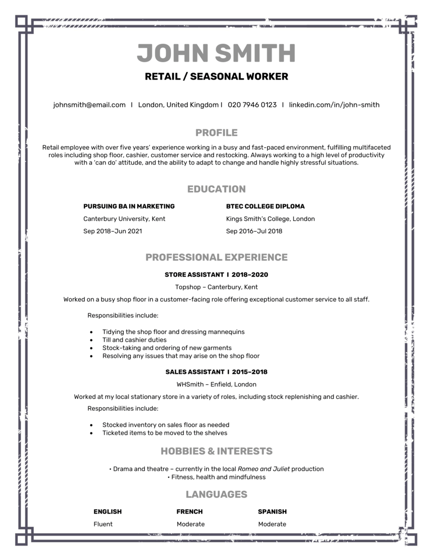 what to write in a job resume