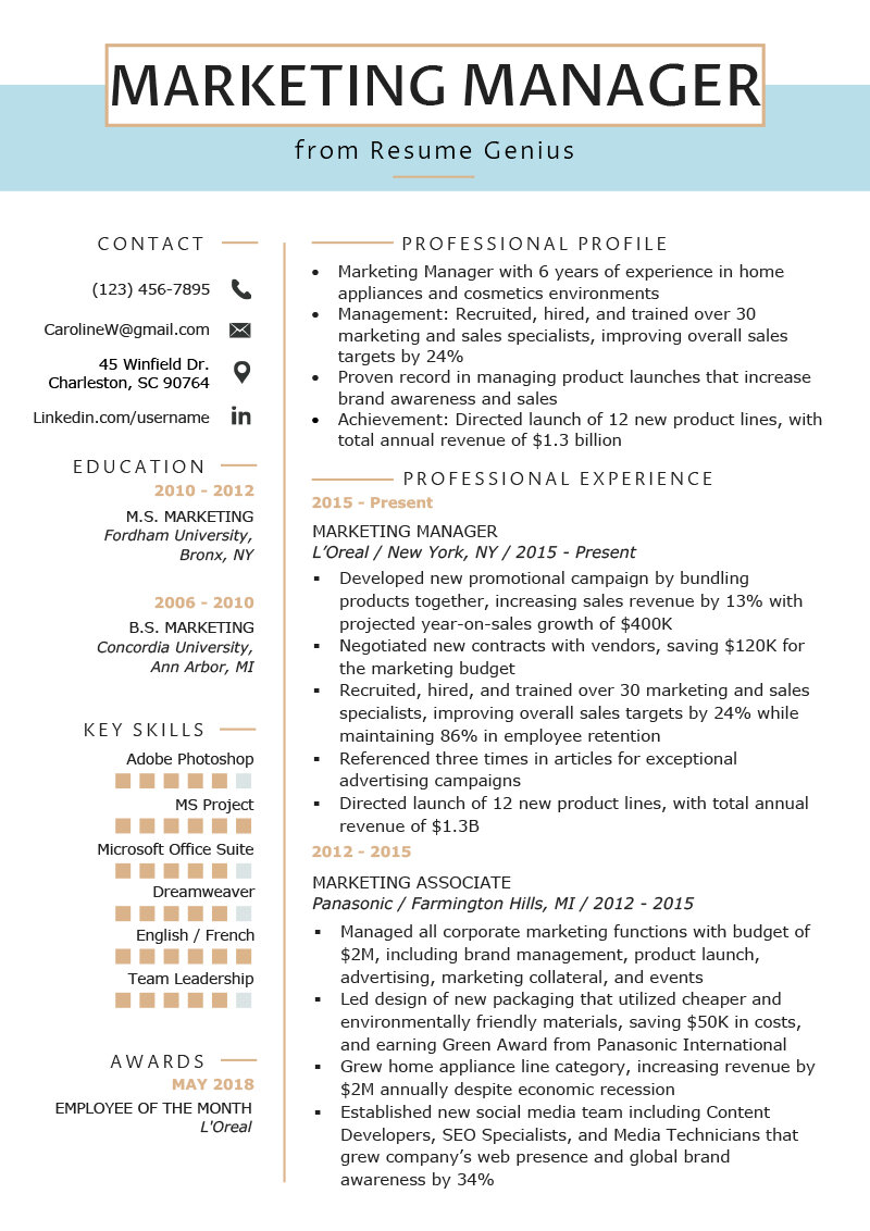 resume marketer