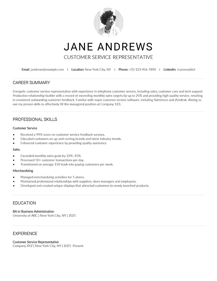 resume template skills based free