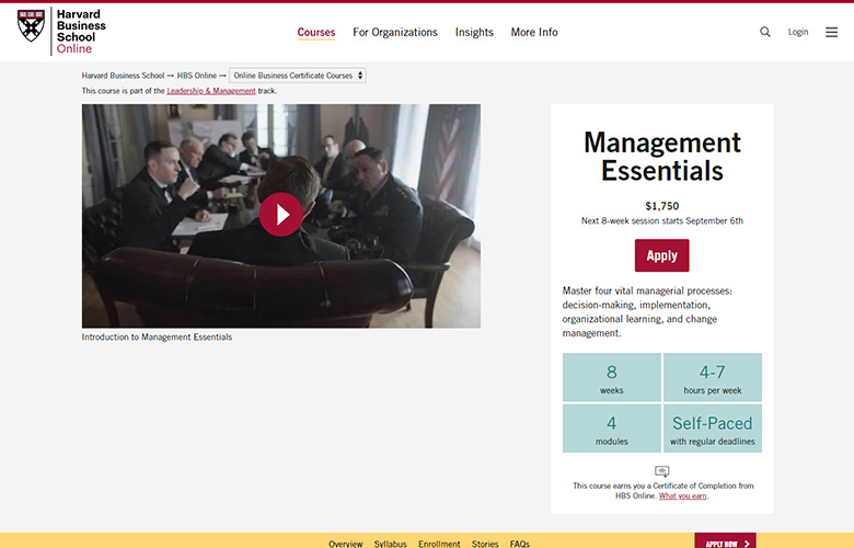 Management Essentials Course