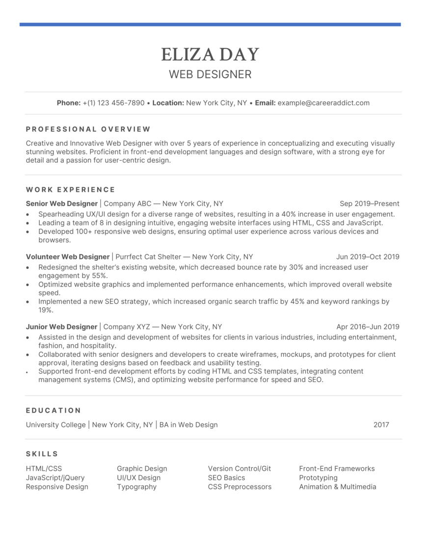 Career Break Resume Example Volunteer Work