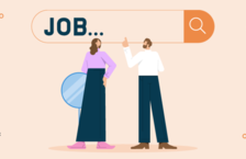 Two people browsing creative job sites