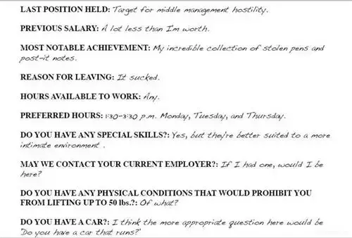 Questionable Cover Letter