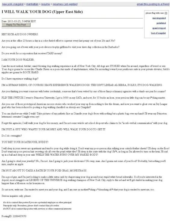 Dog Walker Funny Cover Letter