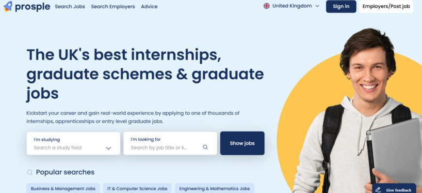 Prosple homepage