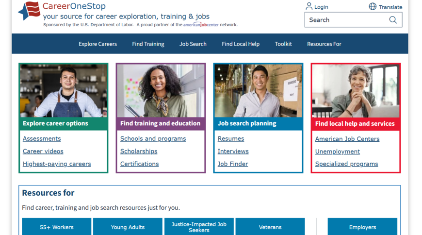 careeronestop homepage