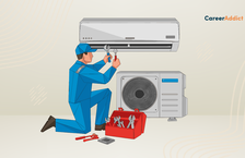 HVAC tech working