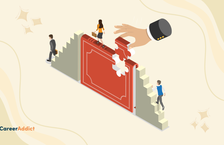 workers walking up and down a puzzle